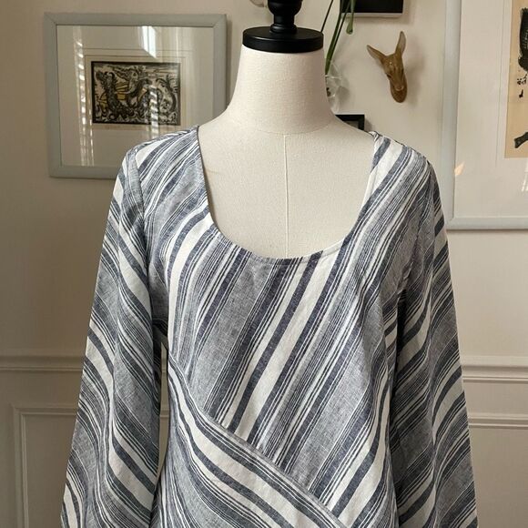 Soft Surroundings Sonya Linen Dress Item #2FV15 L - Picture 3 of 8